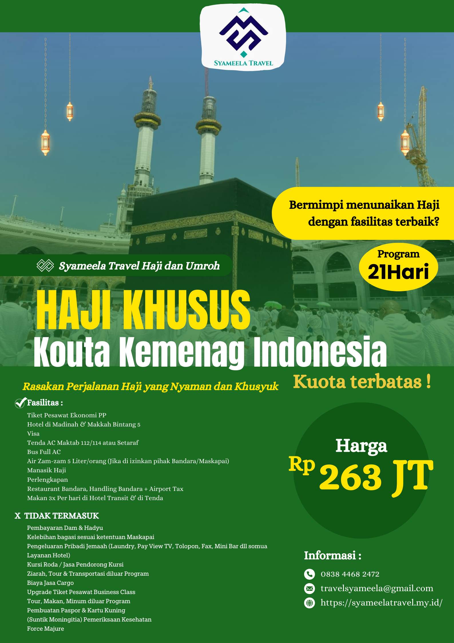 🕋HAJI KHUSUS (MASA TUNGGU 7-9 TAHUN)  "Kuota Kemenag Indonesia"